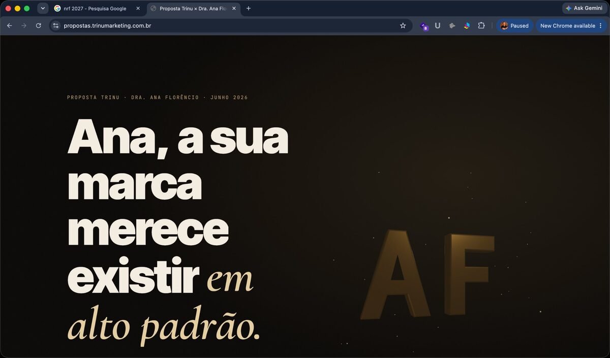 Proposta comercial personalizada e animada da Trinu